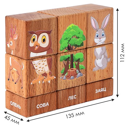 Набор кубиков BabyGo Лесные животные на оси 15203 - фото 9