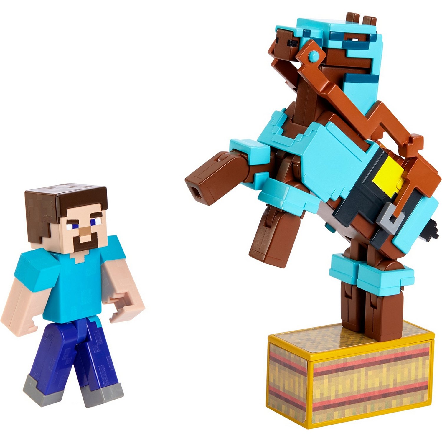 Набор фигурок Minecraft Стив и лошадь в броне glc78