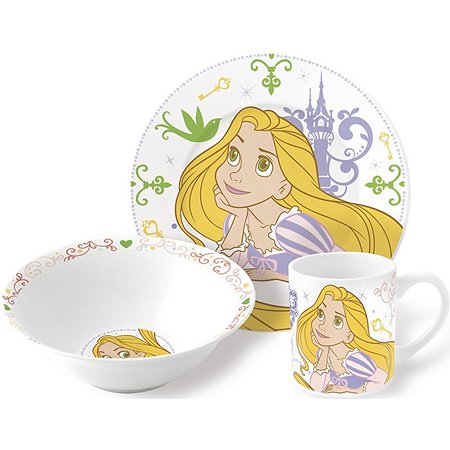 Набор керамической посуды STOR в подарочной упаковке Snack Set Rapunzel Princess (3 шт.)