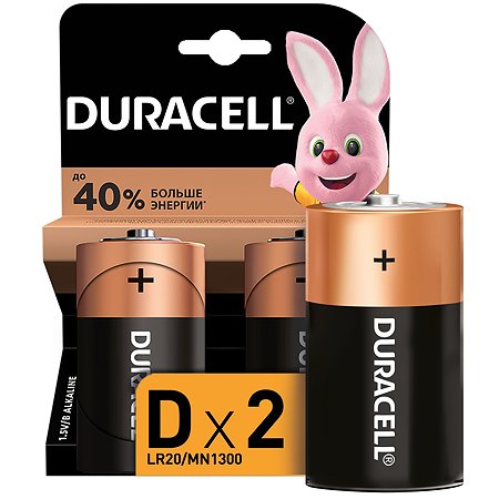 Батарейки Duracell Basic D/LR20 2шт - фото 1