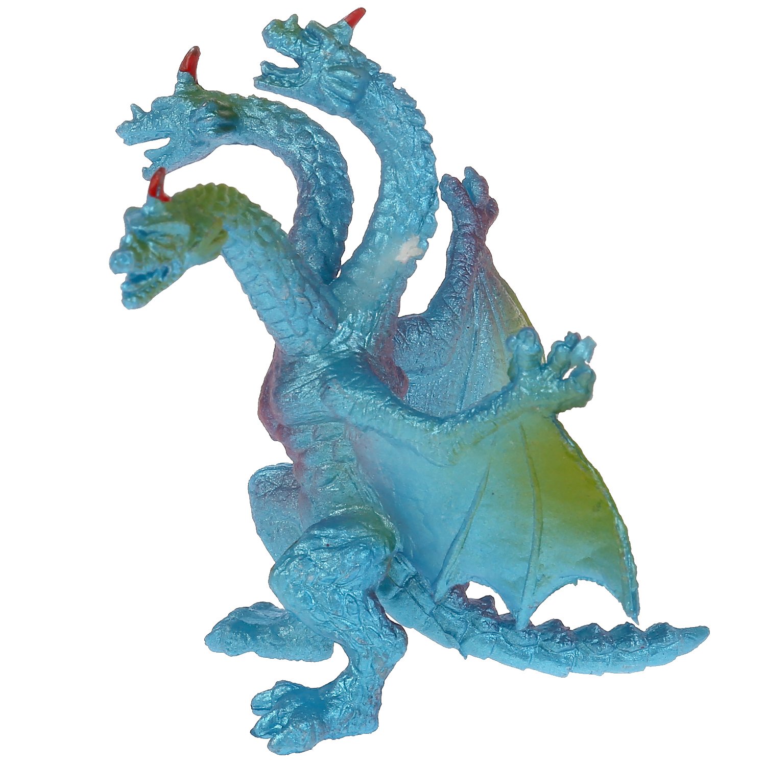 Игрушка голубой трехголовый дракон