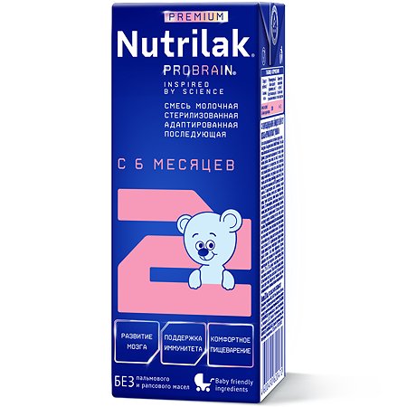 Смесь молочная Nutrilak Премиум 2 стерилизованная 0.2 л с 6 месяцев