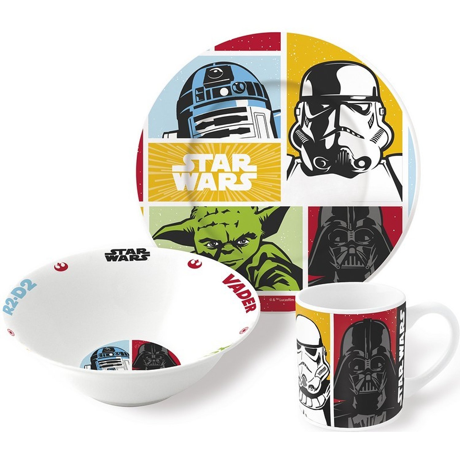 Набор керамической посуды STOR в подарочной упаковке Snack Set Star Wars (3 шт.) - фото 1