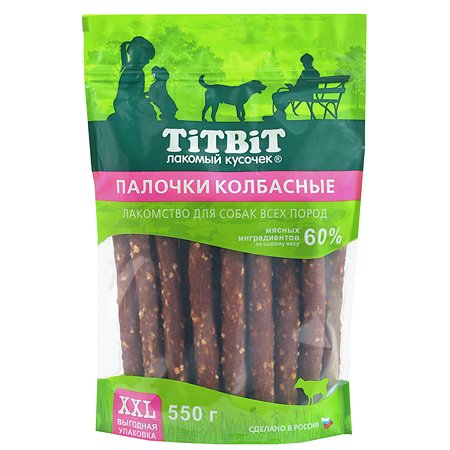 Лакомство для собак TITBIT 550г Палочки колбасные для собак всех пород XXL выгодная упаковка