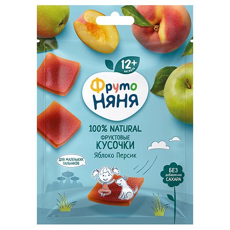 Кусочки фруктовые ФрутоНяня из яблок и персиков 53г с 12месяцев - фото 1