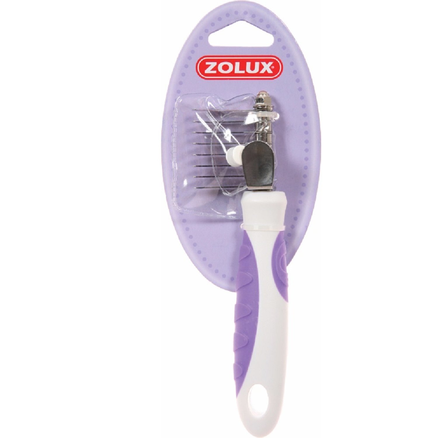 Колтунорез для кошек Zolux малый Бело-фиолетовый - фото 1