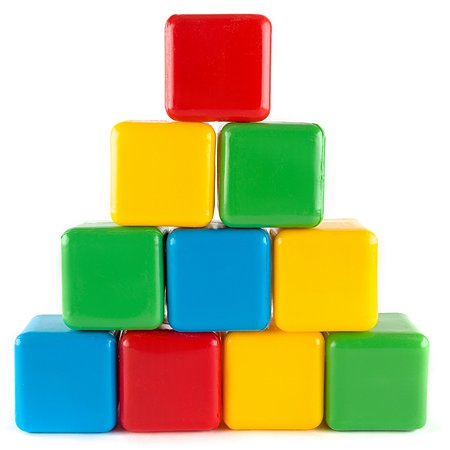 Кубики Пластмастер цветные 10шт 14001