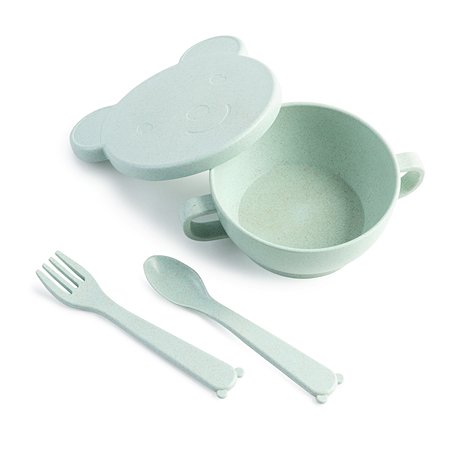 Набор посуды LittleAngel 3предмета с 6месяцев Зеленый