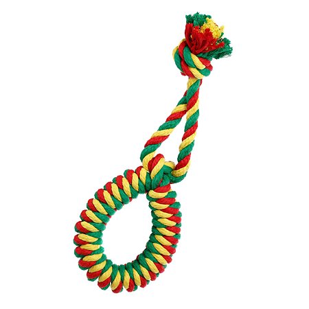 Игрушка для собак Doglike Dental Knot Кольцо канатное большое Красно-желто-зеленое D-2359-YGR