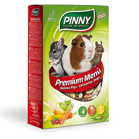 Корм для морских свинок шиншилл дегу PINNY 0.8кг Premium Menu Guinea c овощами и ягодами