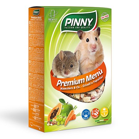 Корм для хомяков и мышей PINNY 0.3кг Premium Menu Hamster с фруктами