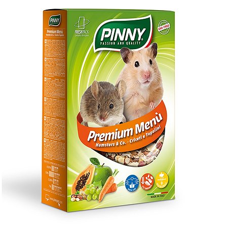 Корм для хомяков и мышей PINNY 0.7кг Premium Menu Hamster с фруктами