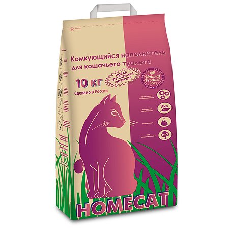 Наполнитель для кошачьих туалетов HOMECAT комкующийся 10кг