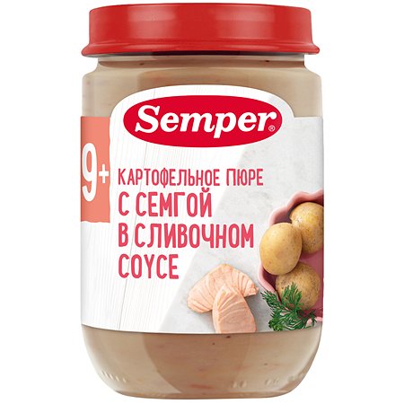 Пюре Semper картофель-семга-сливочный соус 190 г с 12 месяцев