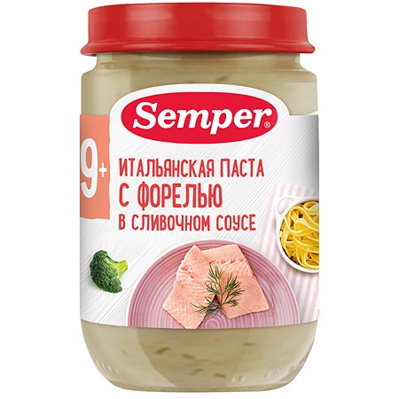 Пюре Semper форель-сливочный соус 190 г с 9 месяцев