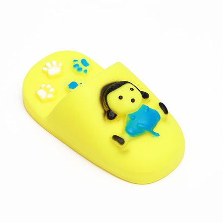 Игрушка для собак Пижон с пищалкой «Тапок» 10 см желтая