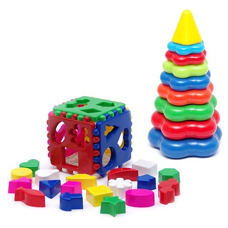 Набор Karolina toys Кубик логический большой + Пирамидка