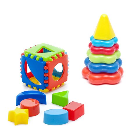 Набор Karolina toys Сортер Кубик логический малый + Пирамидка малая