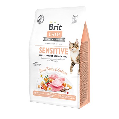 Корм для кошек Brit 400г Care GF Sensitive Healthy Digestion Delicate Taste с чувствительным пищеварением - фото 1