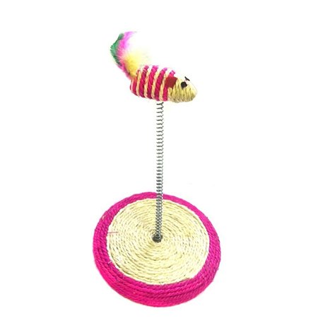 Дразнилка для кошек Keyprods на пружине с мышкой-погремушкой розовый