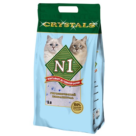 Наполнитель для кошек N1 Crystals силикагелевый 5л 12087