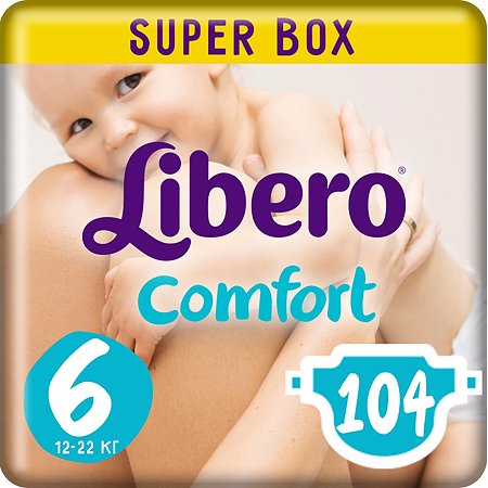 Подгузники Libero Comfort 6 12-22кг 104шт
