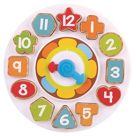 Часы-сортер Playgo с деревянными элементами