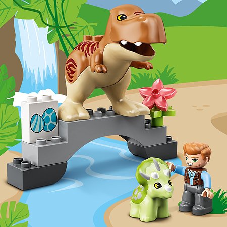 Конструктор LEGO Jurassic World Побег динозавров: тираннозавр и трицератопс 10939 - фото 9