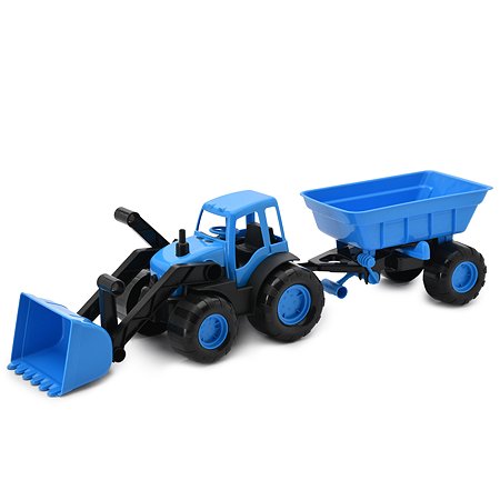 Трактор Zebratoys Active с ковшом и прицепом Синий 15-10173