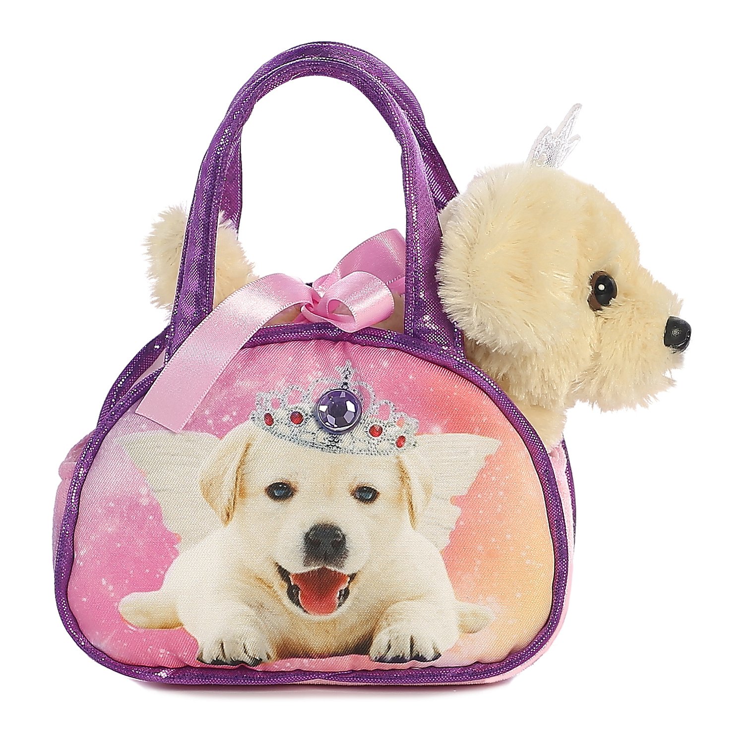 Мягкая игрушка Aurora Собачка в сумке переноске -  в интернет .