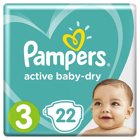 Подгузники Pampers Active Baby-Dry 3 6-10кг 22шт - фото 1