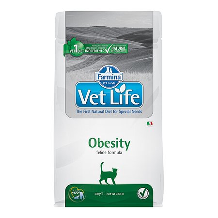 Корм сухой для кошек Farmina VetLife 400г страдающих ожирением