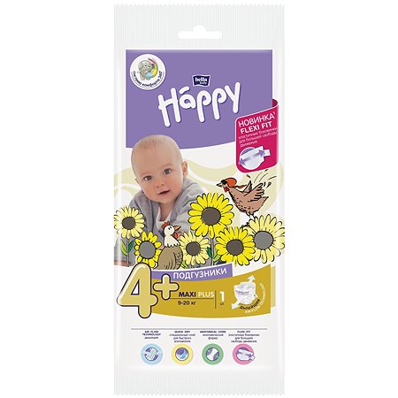Подгузник Bella baby Happy Maxi Plus 4+ 9-20кг 1шт