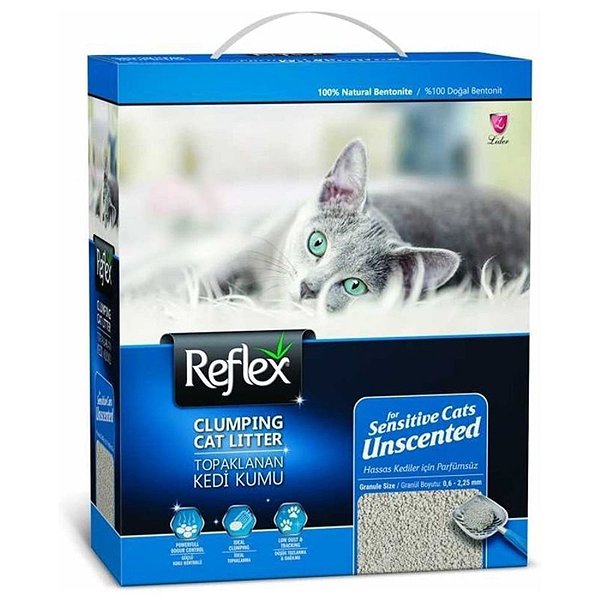Наполнитель для кошачьего туалета Reflex комкующийся бентонитовый гипоаллергенный без запаха 10л