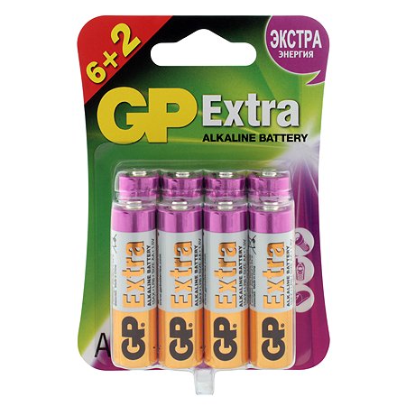 Батарейки GP Extra LR06 АА 6+2шт 15AX6/2-2CR8