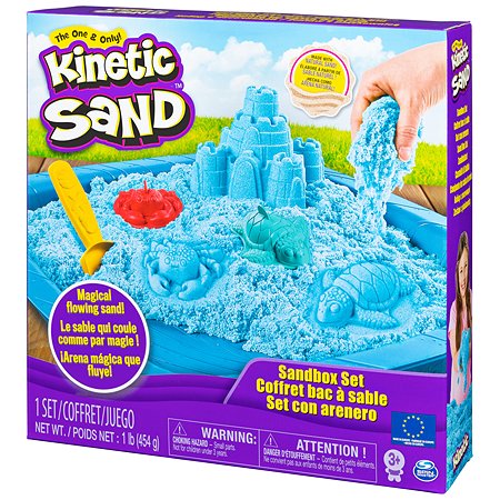 Песок кинетический Kinetic Sand с коробкой и инструментами 454г Blue 6024397/20106636 - фото 2