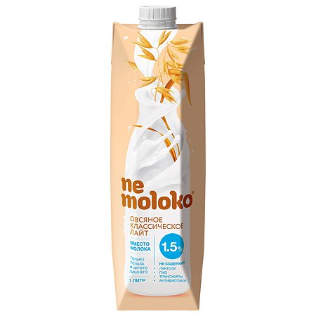 Напиток Nemoloko овсяный классический лайт обогащенный витаминами и минеральными веществами 1л с 3лет