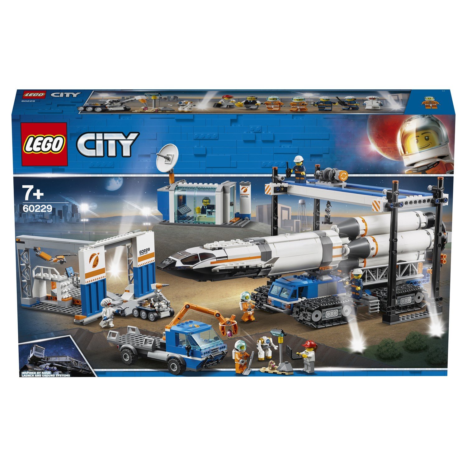 Конструктор lego city space port площадка для сборки и транспорт для перевозки ракеты 60229