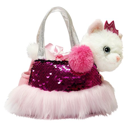 Игрушка мягкая Aurora Кошка в сумке Розовый 181149D - фото 1
