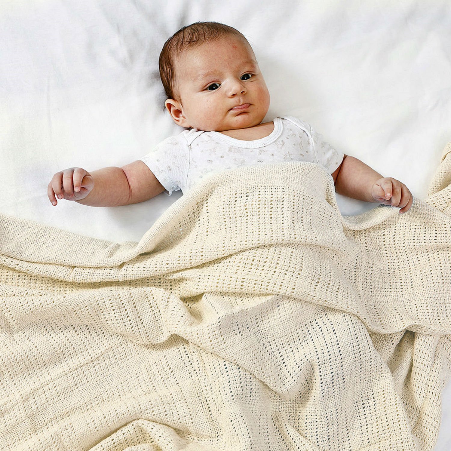 Одеяло вязаное Baby Nice 100х140 молочное - фото 3