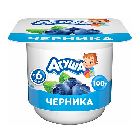 Творог фруктовый Агуша черника 3.9%100г с 6месяцев