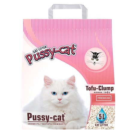 Наполнитель для кошек Pussy Cat Premium Tofu-Clump комкующийся 5 л
