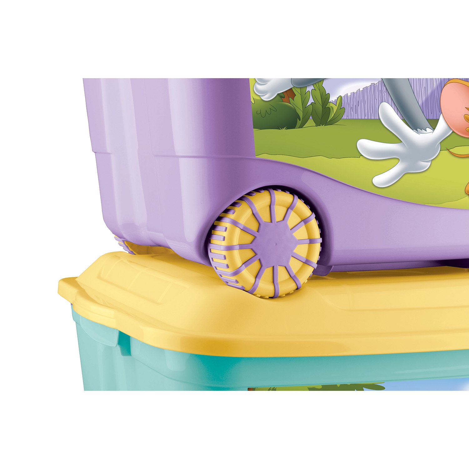 Ящик для игрушек Пластишка Tom and Jerry на колесах с аппликацией Сиреневый - фото 5