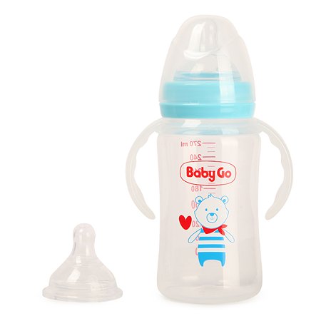 Бутылка BabyGo с широким горлом 270мл Blue B2-4000