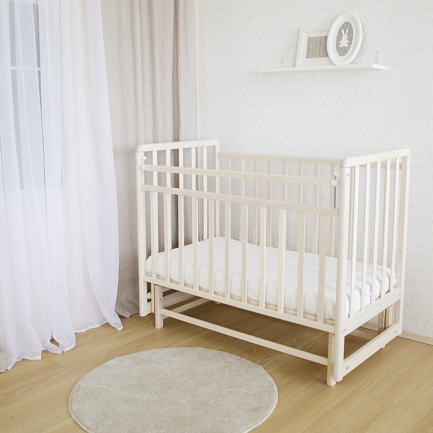 Кровать детская babyton береза белая