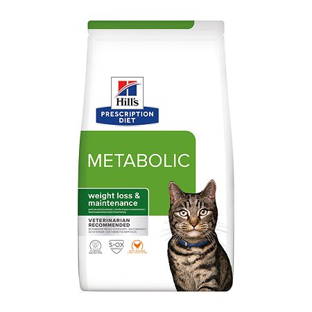 Корм для кошек HILLS 3кг Prescription Diet Metabolic для снижения и контроля веса с курицей сухой