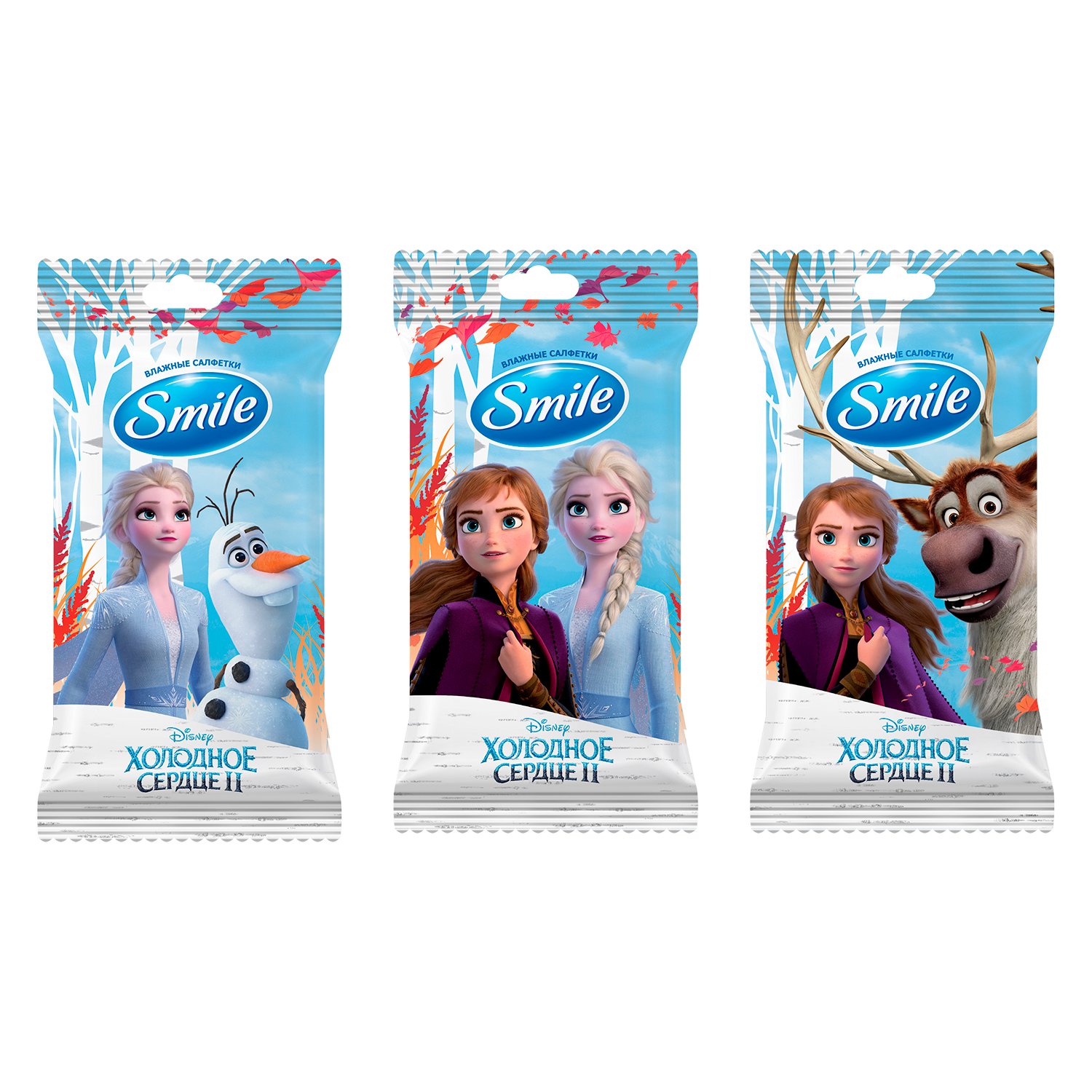 Салфетки влажные Smile Frozen 15шт в ассортименте  по цене 39 ₽ в .