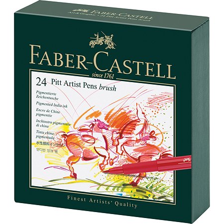 Набор капиллярных ручек Faber Castle Pitt Artist Pen Brush ассорти 24шт