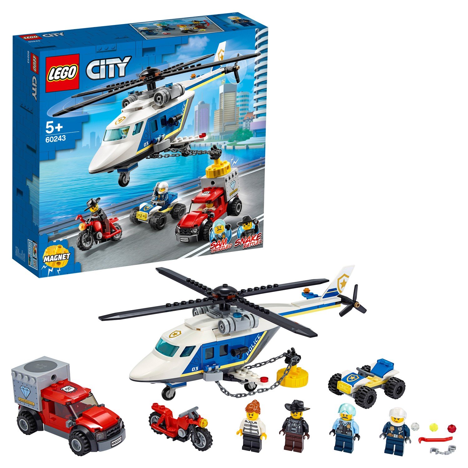 Конструктор LEGO City Police Погоня на полицейском вертолете 60243