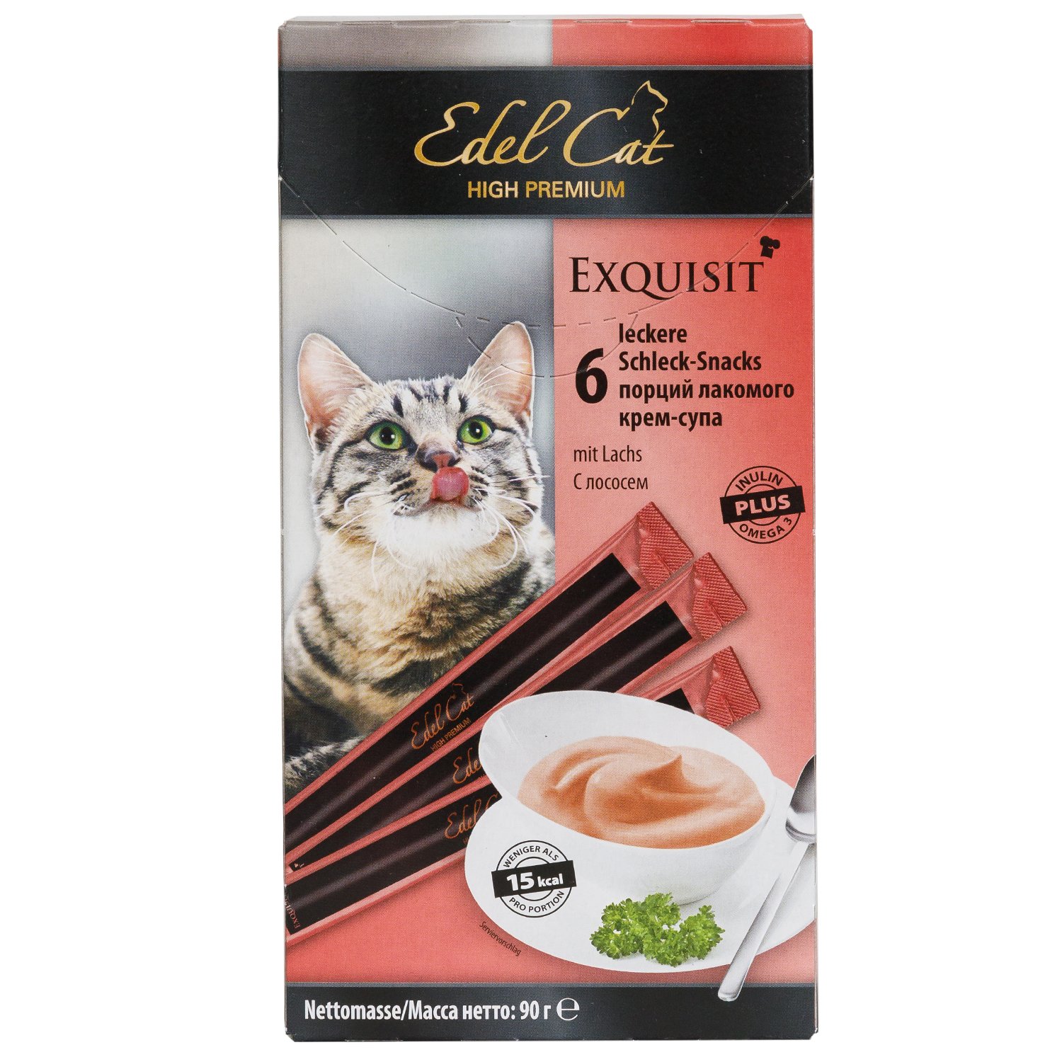 Лакомство для кошек Edel Cat крем-суп лосось 15г*6шт - фото 1